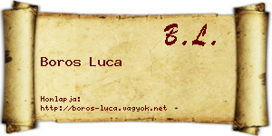Boros Luca névjegykártya